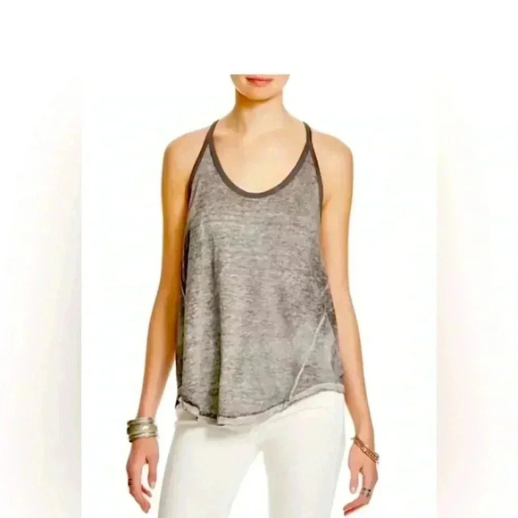 Free People We The Free Mocha Linen Blend Tank Retail $58 Size Small - Picture 1 of 3